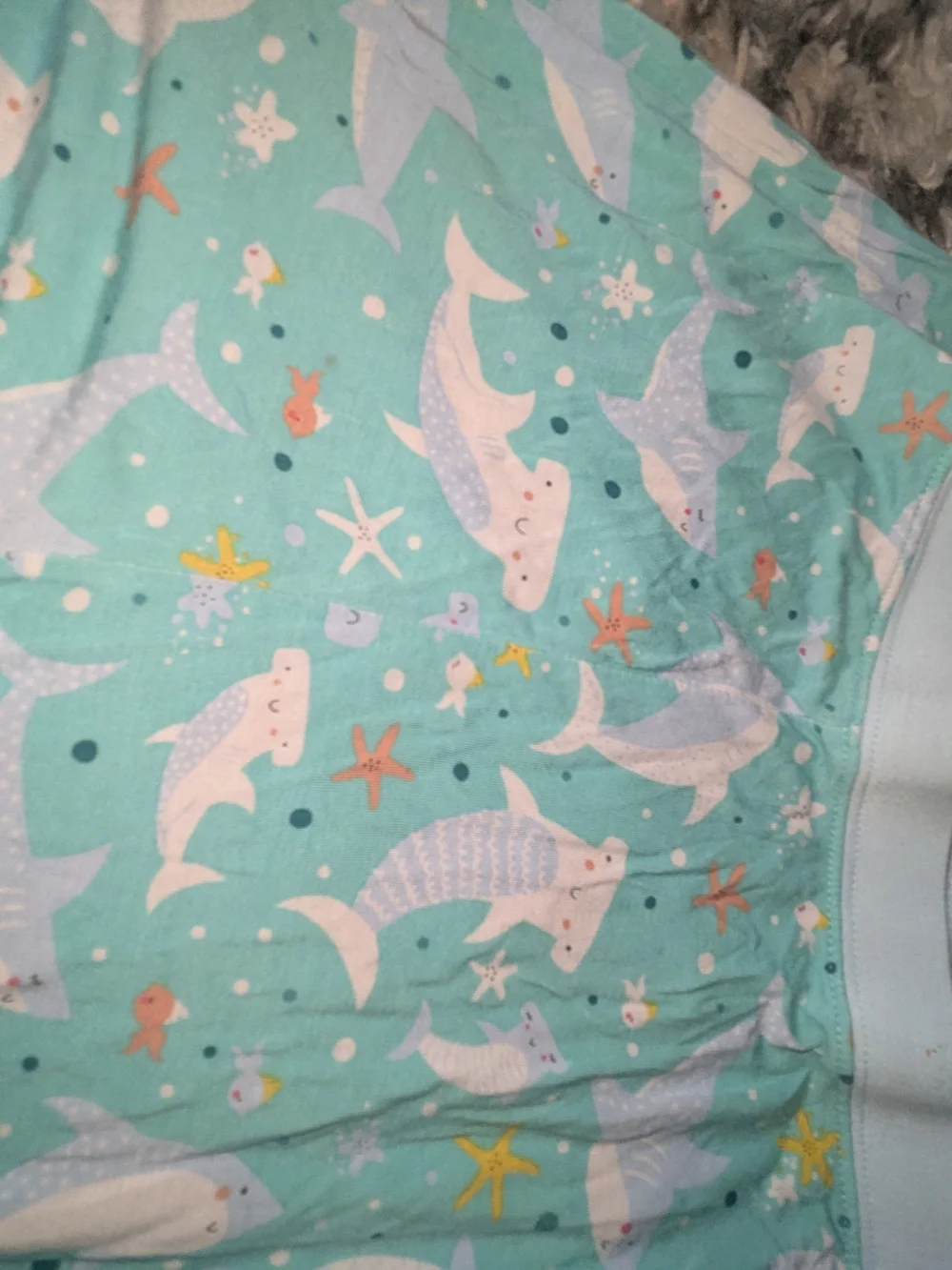 Little Sleepies Mint Dolphin Pajama Set with White Cuffs